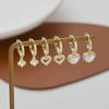 Ear Buckle Three Pairs of Heart Pearl Earrings Delicate Shine Zircon Cute Earrings Female Buckle Fashion Jewelry Women Party Gift Accessories