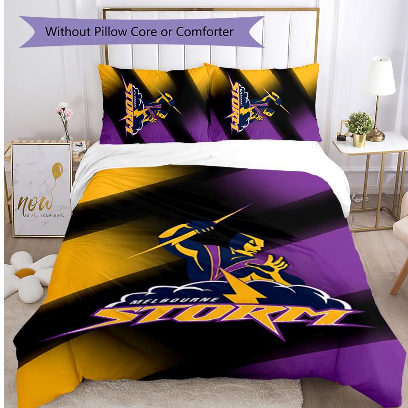 Melbourne Storm Printed 3PCS Bedding Set Soft Breathable Duvet Cover Pillowcases Set Washable Bedroom Decor Home Gift