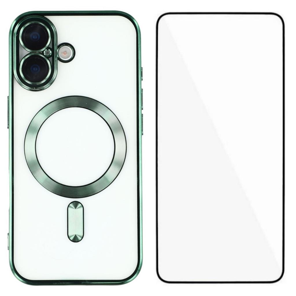 Für iPhone 17 Magnetische Hülle WANLONFENG Vollschutz Galvanisierte TPU-Hülle mit gehärtetem Glas