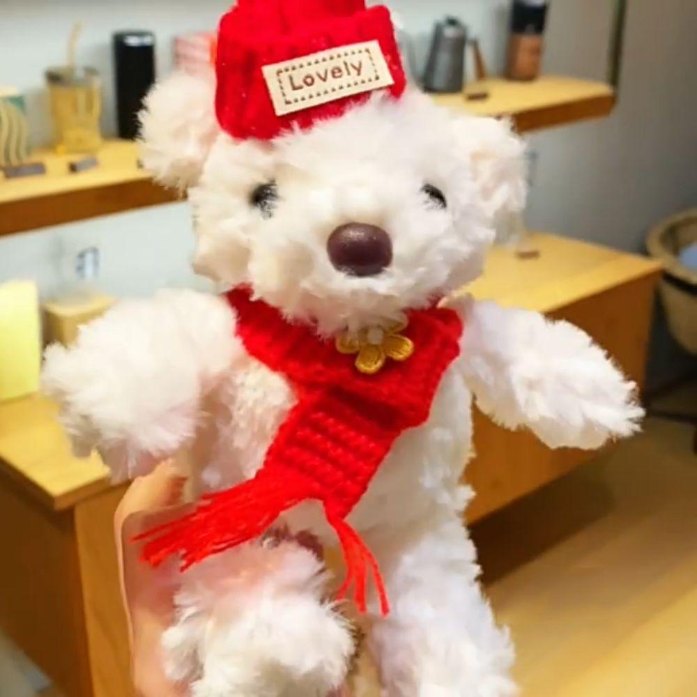 Scarf Bib Bear Plush Key Chain PP Cotton Bag Decoration Stuffed Bear Pendant  Kindergarten Gifts