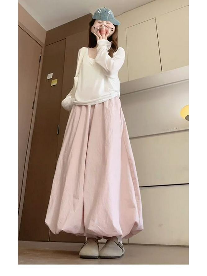 Women's Slimming Wide-Leg Bud Pants - Summer 2026, Yellow, College Style, Loose Straight-Leg, Drapey