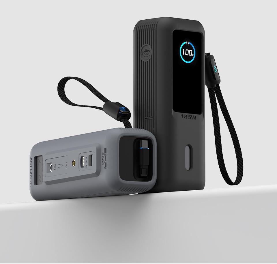 Anker PowerCore 165W Protective Case with Built-in Retractable Cable - Drop-Proof Full Coverage.
