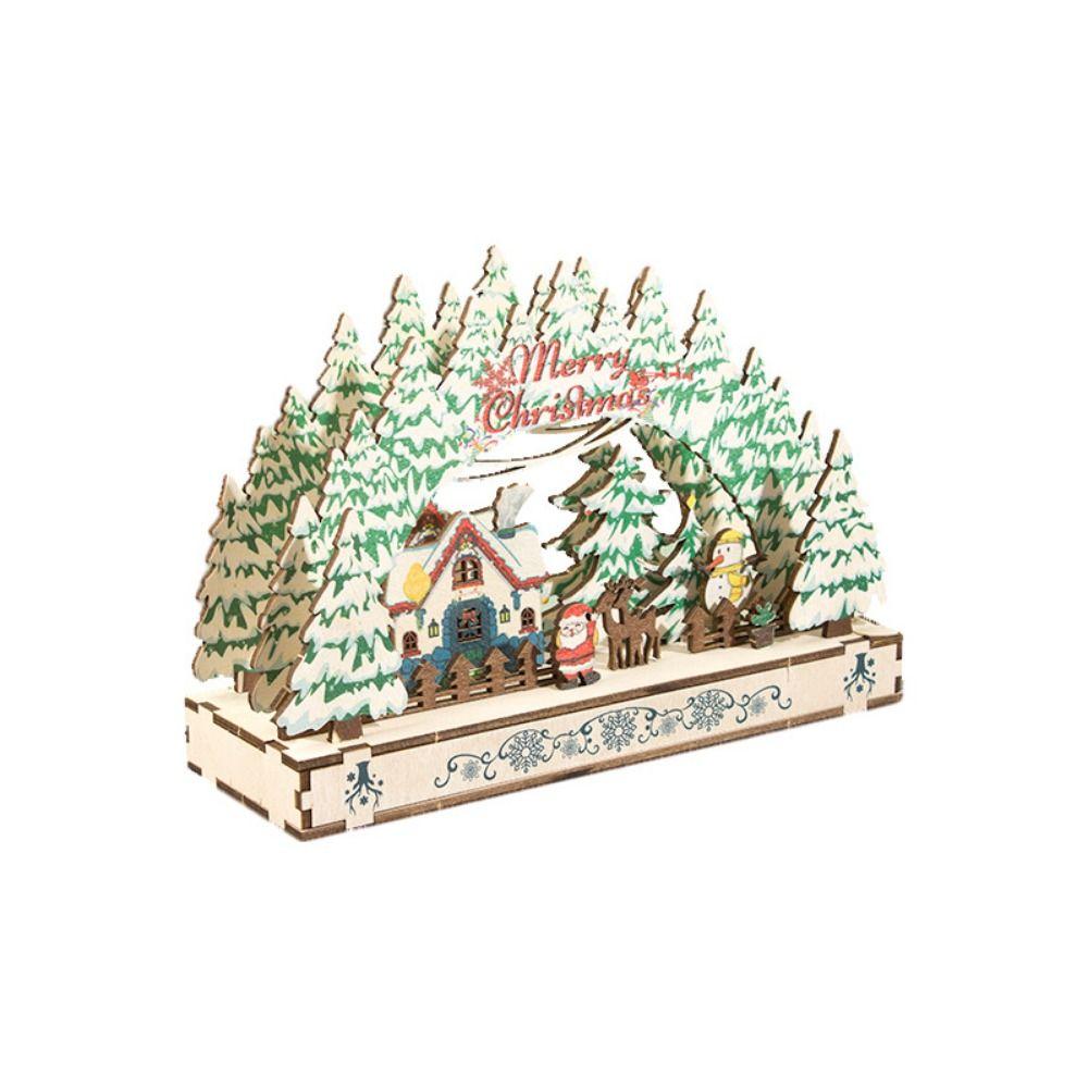 Handmade Christmas Wooden Ornament Xmas Tree Christmas DIY Assemble Xmas Village House  Christmas