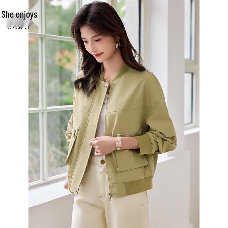 

Women s Casual Loose-Fit Bomber Jacket L
