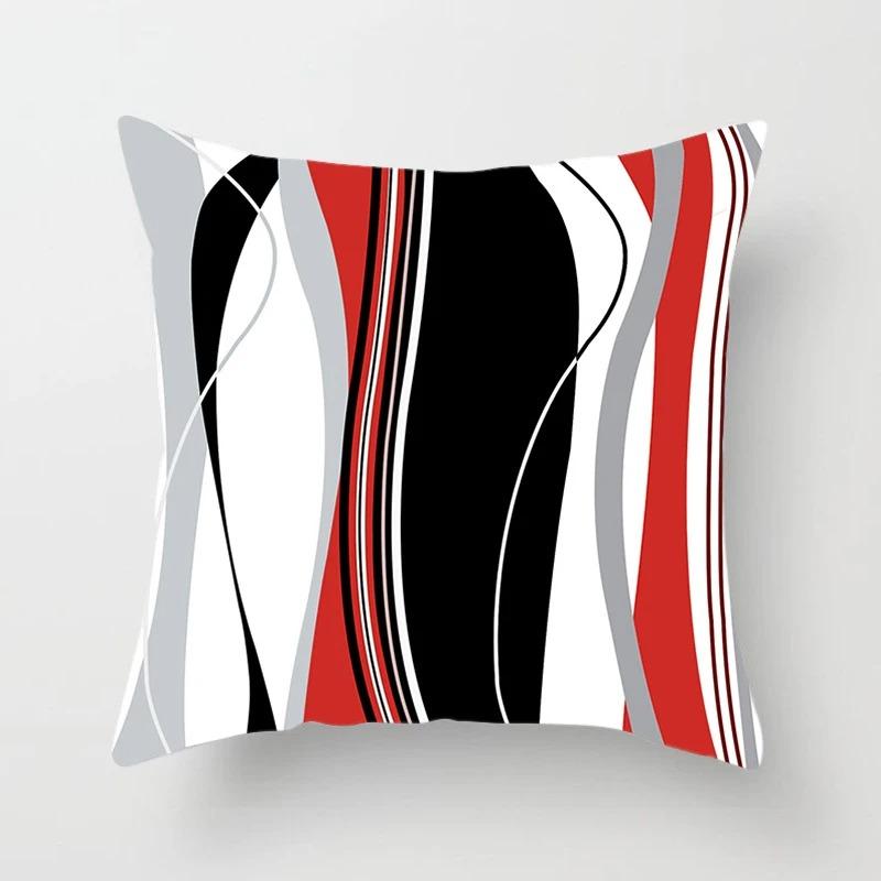 Black and Red Geometric Decorative Pillowcases Living Room Office Home Pillowcases Car Ornaments