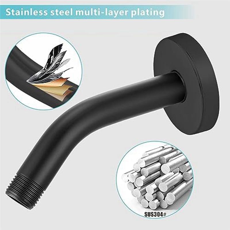 A44Z-Shower Arm, Wall Mount Replacement Shower Head Arm For Fixed Shower Head And Handheld Showerhead