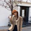 Solid Color Rolled Edge Wool Fisherman Hat Women's Autumn and Winter High End Hat Face Showing Top Hat Dome Casual Basin Hat