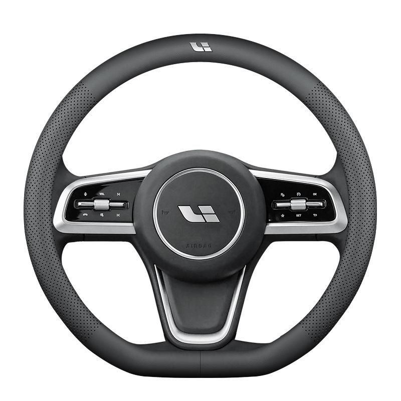 Ideal One Genuine Leather Steering Wheel Cover - Ultra-Thin, Universal Fit for Ideal L7, L8/L9, All-Season