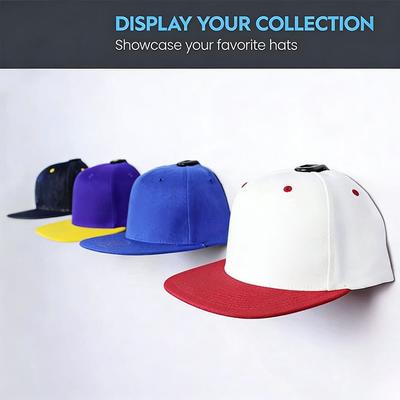8Pcs Space Saving Adhesive Hat Hooks Multi-Purpose Plastic Removable Baseball Caps Organizer Super Strong Hold Minimalist