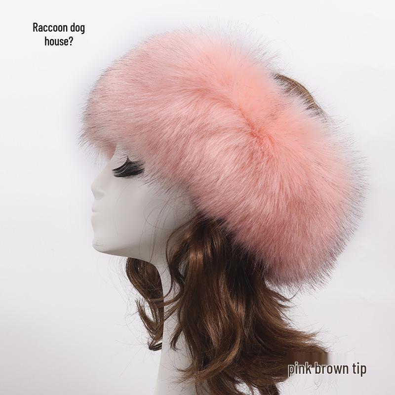 

Еластична чорна штучна монгольська хутряна пов язка на голову з капюшоном, жіночий аксесуар для волосся Headband