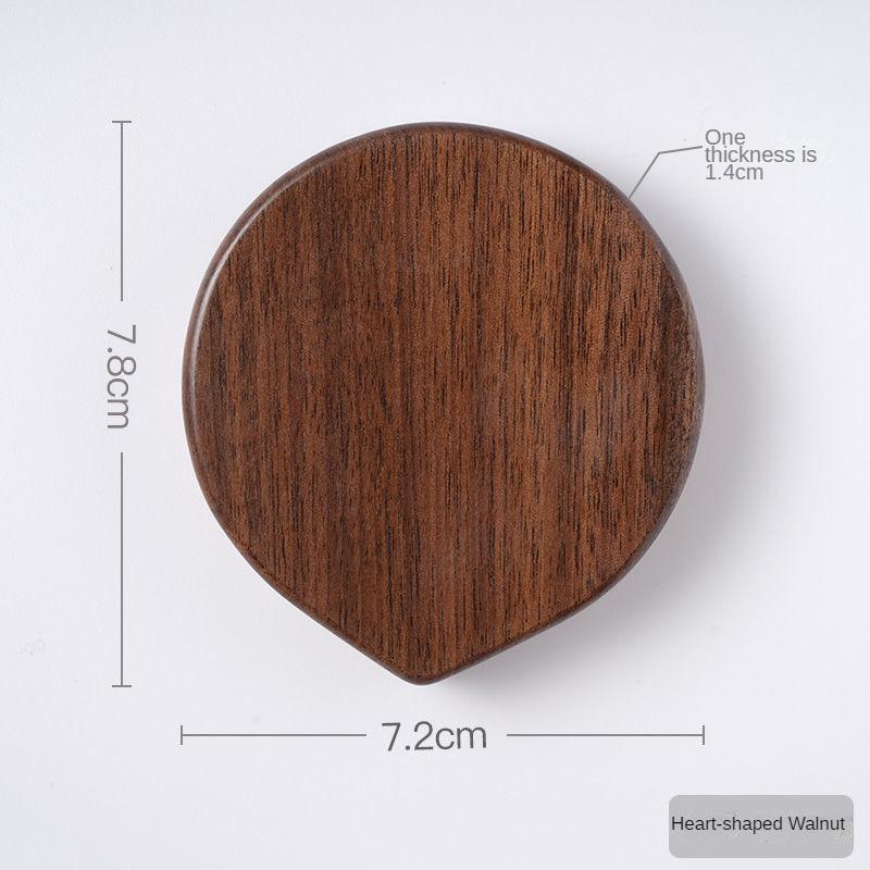 Wooden HD Handheld Mirror Portable Portable Small Mirror Slide Cover Mini and Simple Cosmetic Mirror Female Custom Creative Gift