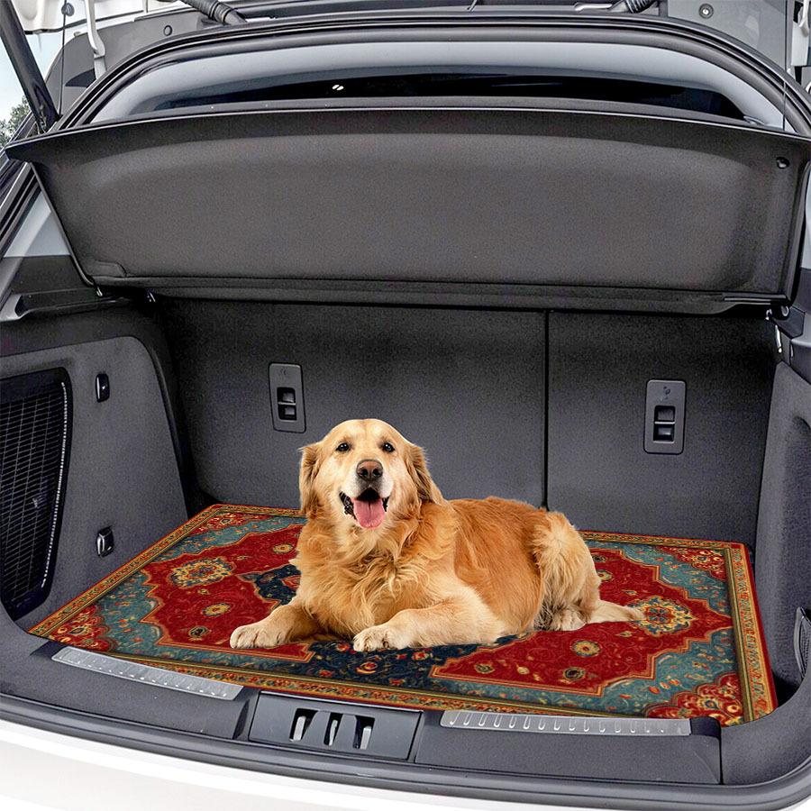 1Pcs Exquisite Print Car Trunk Mat with Anti Slip Cargo Liner Waterproof Rear Storage Protector Floor Mat for SUV Sedan Vehicle