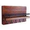 Suport de chei din lemn retro pentru agățat pe perete cu 5 cârlige Raft organizator multifuncțional Decor pentru casă Pentru hol Intrare