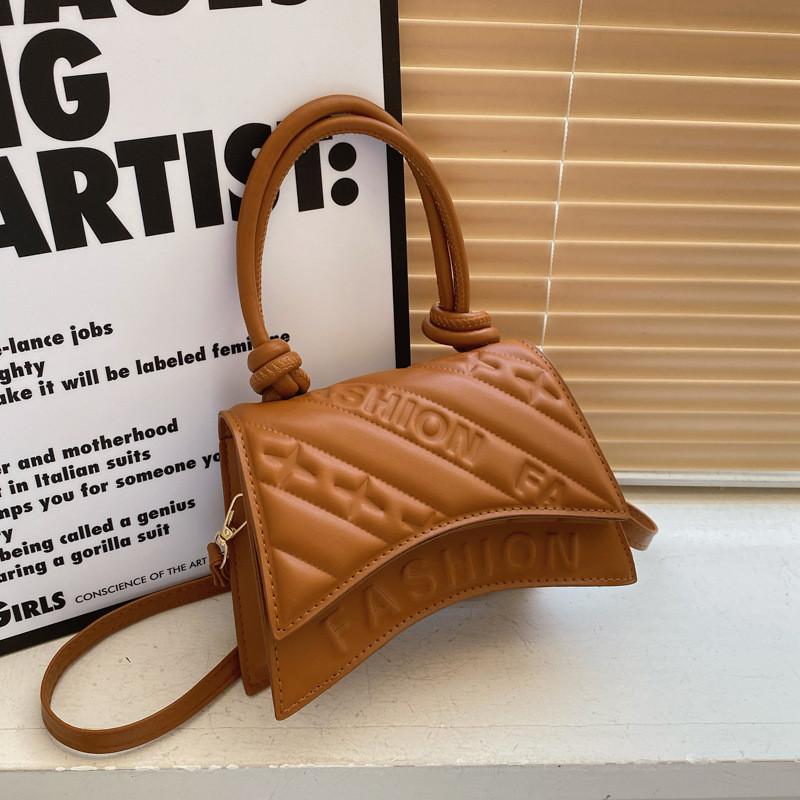 Elegant Korean Style Trendy Small Bag 2024 Summer Fashionable Pu Handbag In Brown