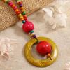 JMXD-Bohemian ethnic style necklace coconut shell pendant colorful multi-layer beaded retro hand-woven necklace women's jewelry