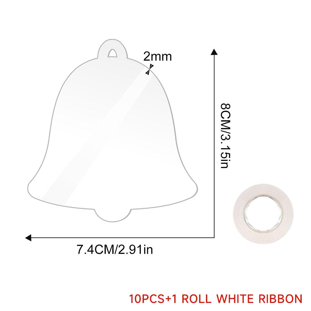 10PCS Transparent Acrylic Christmas Decoration Snowflake Drilled Holes Blank Acrylic DIY Painting Christmas Tree Pendant