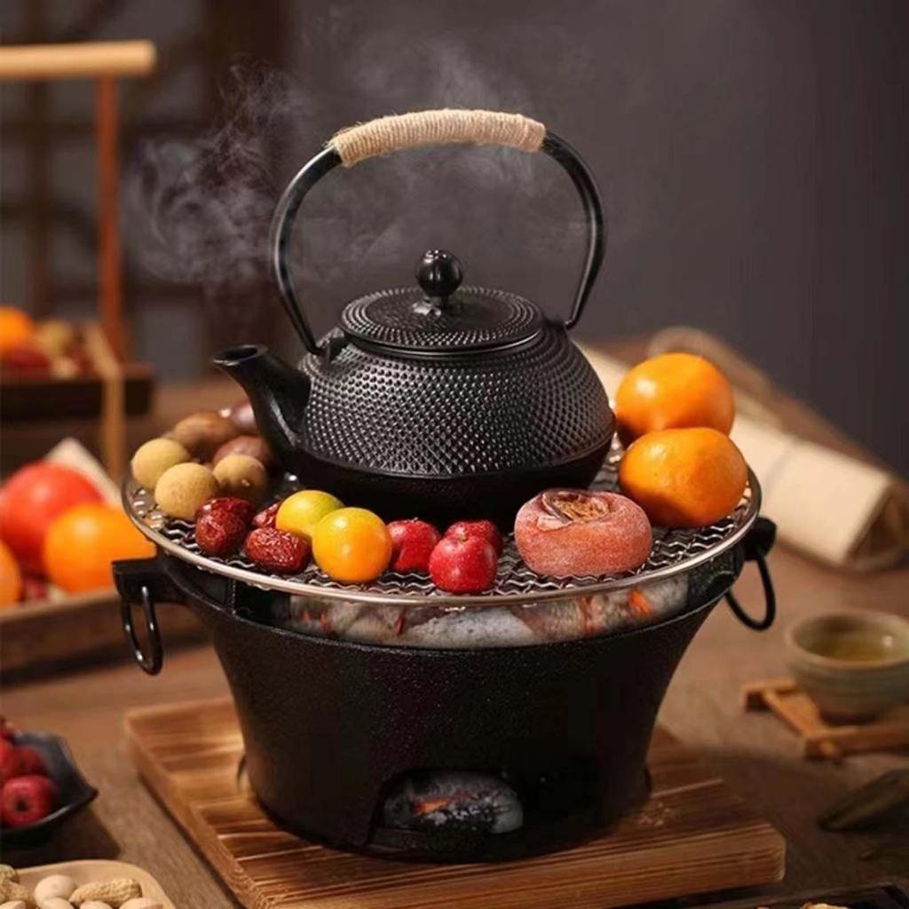 Charcoal Grill Round Firepit Fireplace Furnace Wood Burning Camp Stove Barbecue for Camping