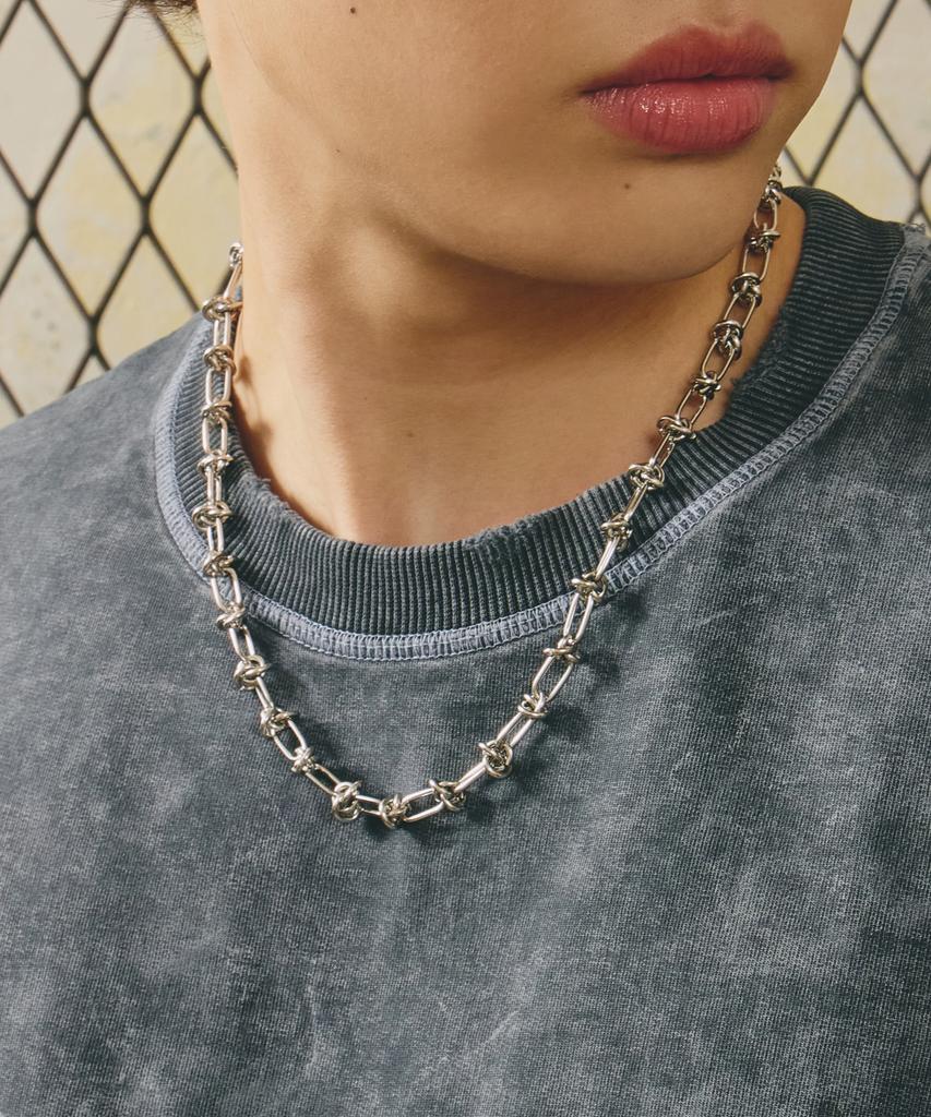 Maz Steel Knot Chain Necklace