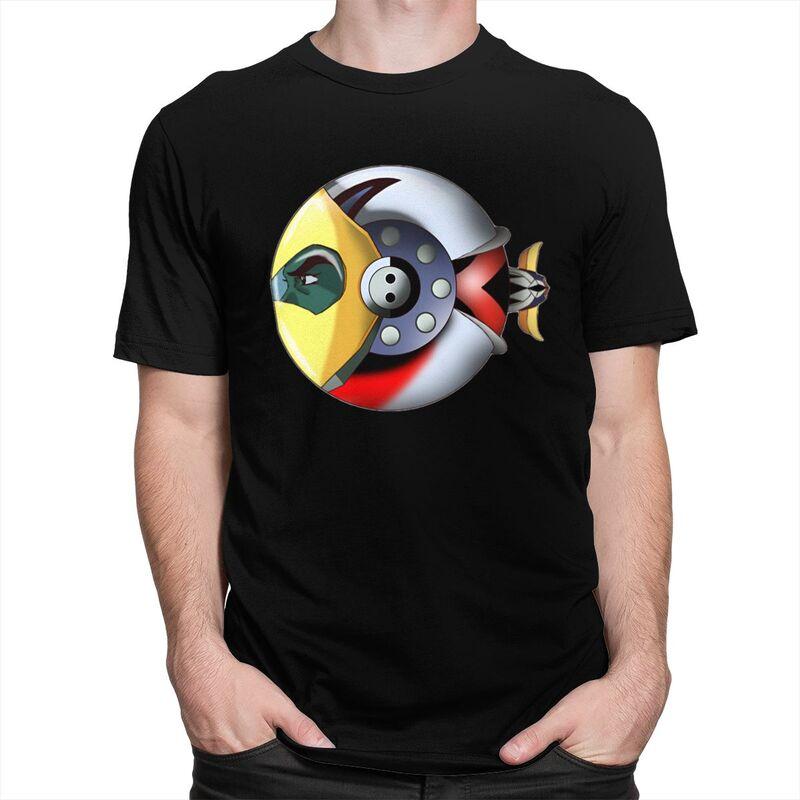 Niestandardowy T-shirt Męski UFO Robot Grendizer Goldorak 100% Bawełna Koszulka Codzienna Krótki Rękaw Dopasowany Krój Ubranie Prezent