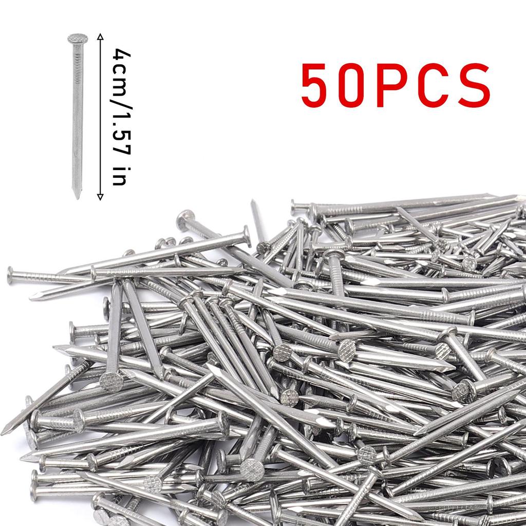 Wholesale Flat-Head Woodworking Nails Extended Stainless Steel Picture Wall Hanging Screws Fastener Pushpin 15/20/27/30/40/50mm