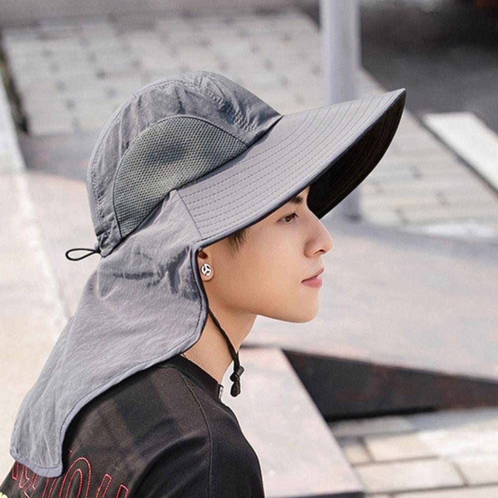 With Removable Mask Bucket Hat Breathable Beach Cap Fashion Fisherman Hat  Outdoor