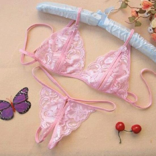 Night Fragrance Lace Lingerie Set: Open Crotch, Sheer, and Seductive Two-Piece