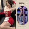 Large size new tearable delicate mesh suit perspective open chest flirting uniform temptation sexy underwear hip maid