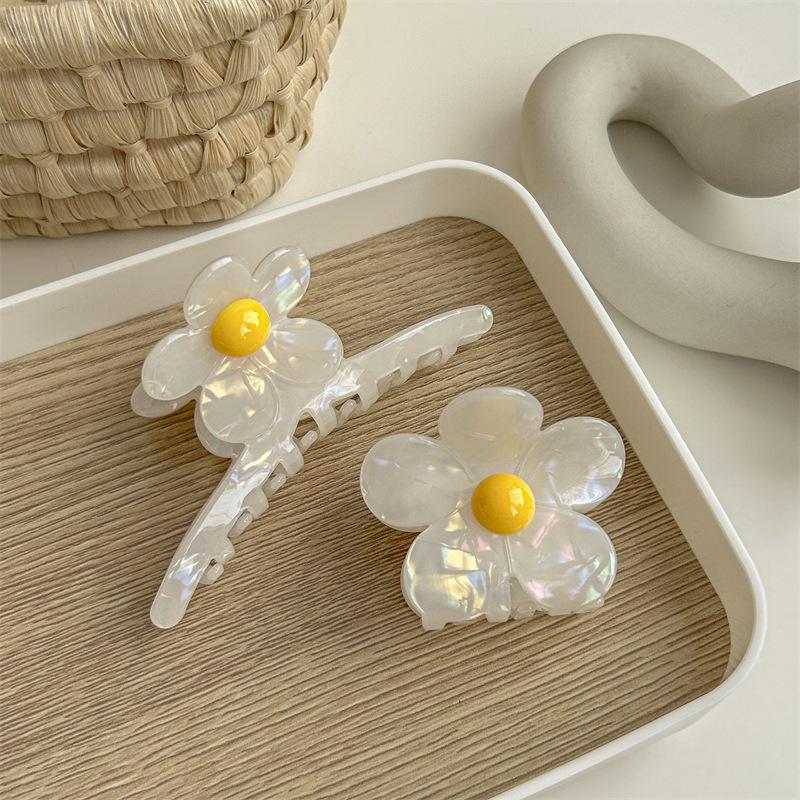 Gentle Yellow Flower Acetate Hair Clip: Shark Clip Hair Accessory