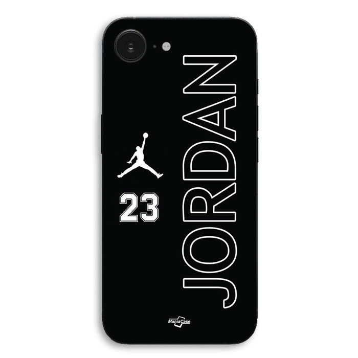 Funda de teléfono - MANIACASE - iPhone 17e - Logo Jordan 23 - Silicona TPU - Negro negro
