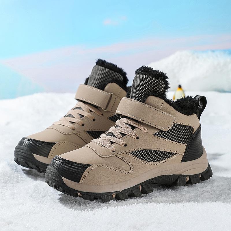 Vintersnestøvler for gutter: Utendørs Lær, Ekstra Tykt, Varmt, for Barn