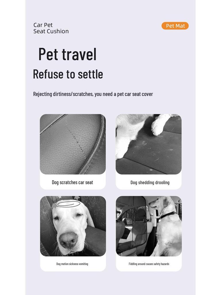 Waterproof Universal Pet Car Seat Cover - Anti-Dirty, Foldable, Four Seasons Mat for Cats & Dogs