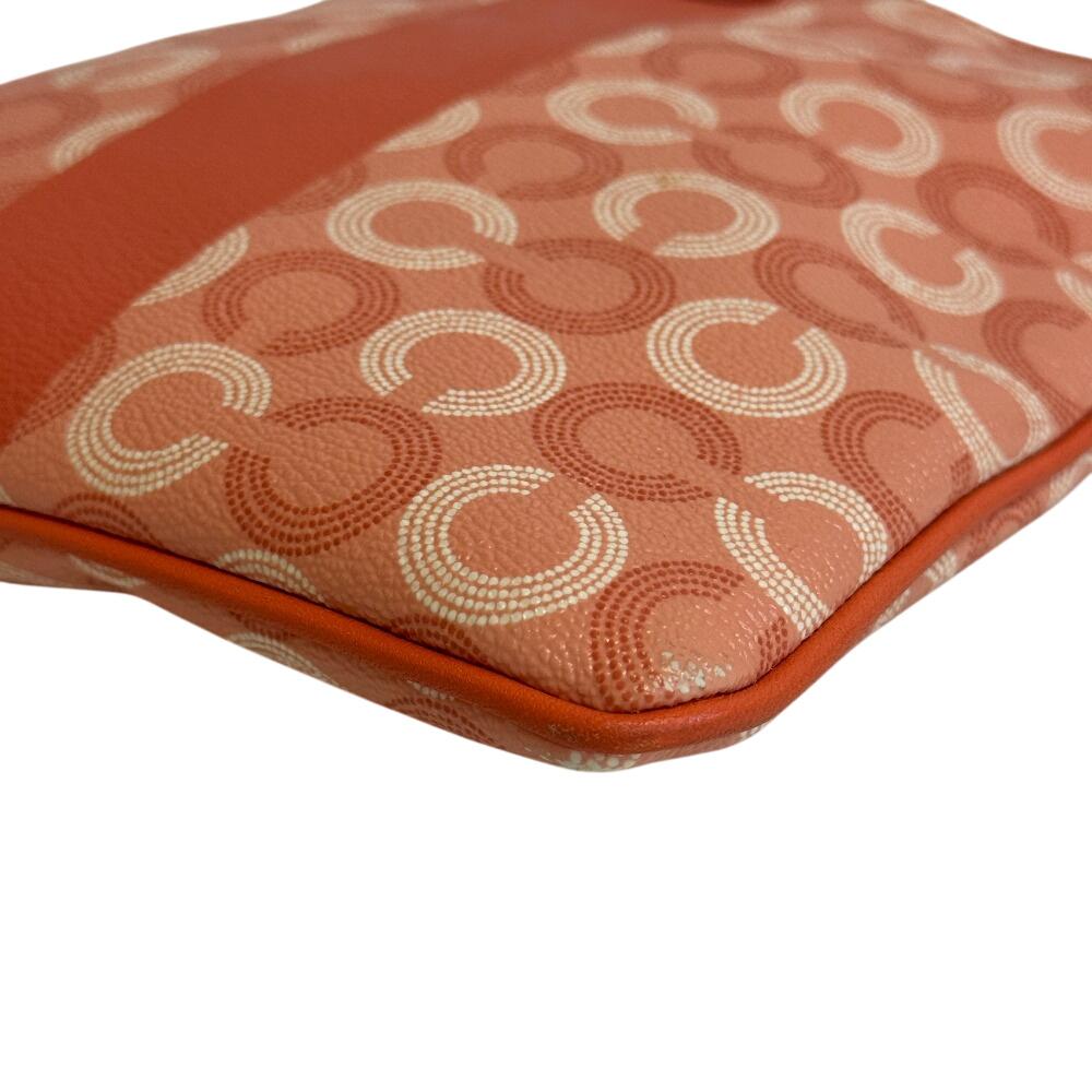 Coach 43625 Pochette Op Art Pattern PVC Shoulder Bag Pink PVC Women Used