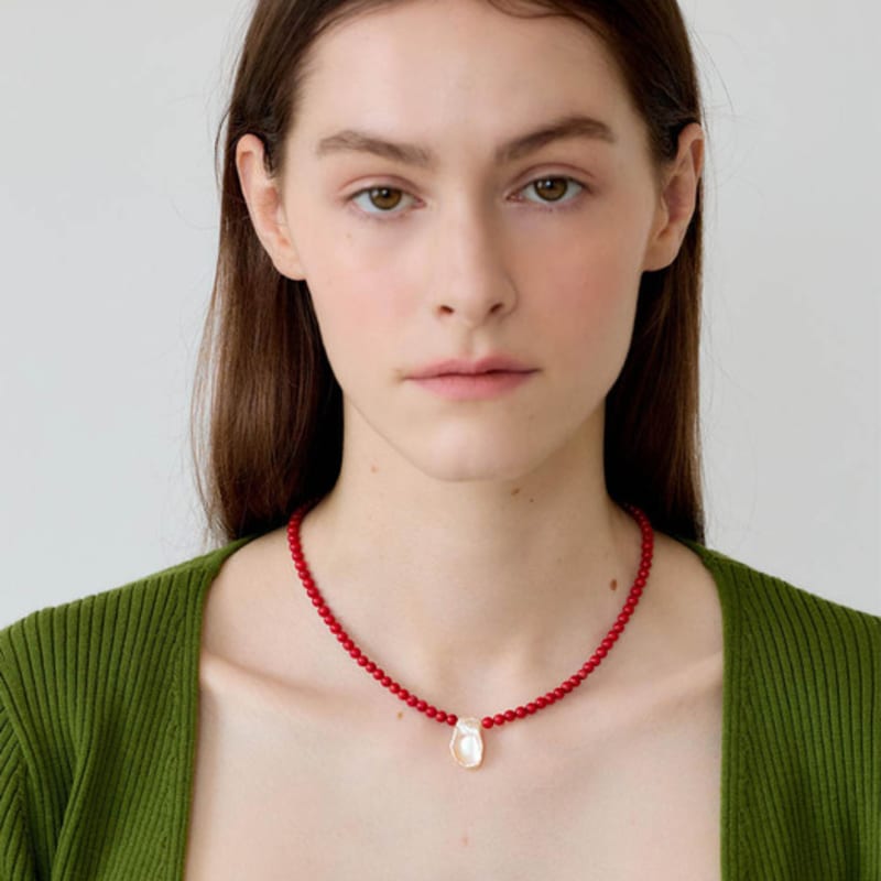 RER Deep Red Coral Necklace