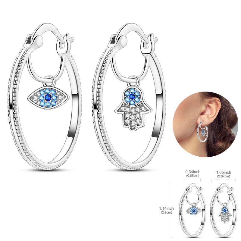 Boucles d'oreilles Attrape-rêves Filet Œil du Diable Souhaits Magnifiques en Argent Sterling 925 Neutre Adaptées aux Fêtes de Fiançailles Bijoux Exquis