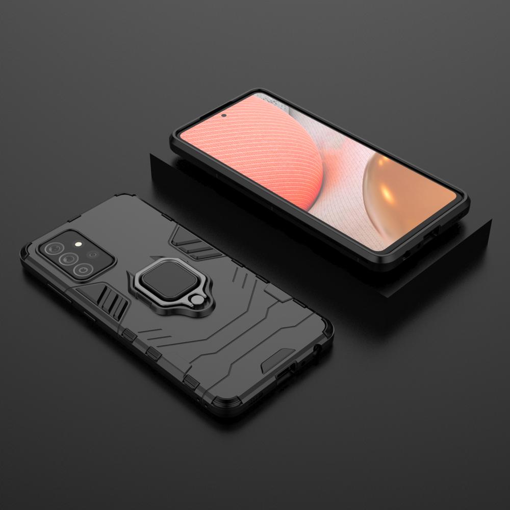 Galaxy A72 4G Hybrid Armor Case with Magnetic Stand - Black