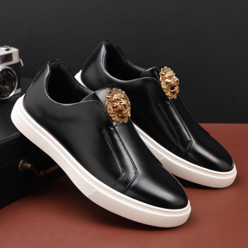 

Новая мужская повседневная обувь, маслостойкая кожаная поверхность, удобная мягкая подошва, спортивная обувь, кеды, обувь на плоской подошве A15 46 чёрный