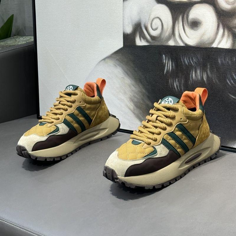 Herren Retro Plateau-Sneaker Patchwork Schnürschuhe Freizeit-Schuhe Rutschfeste Laufschuhe