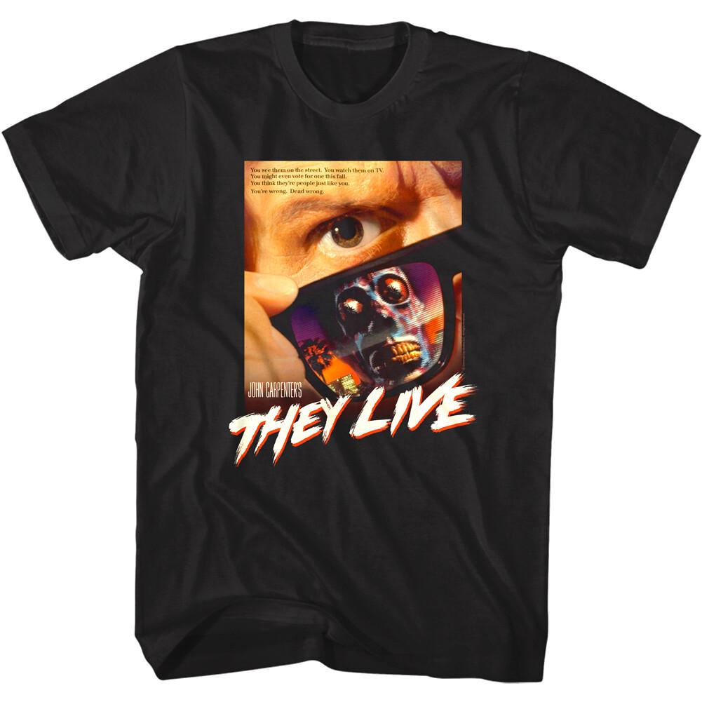 John Carpenters They Live Movie Poster Men T Shirt Horror Film Aliens Skull XL
