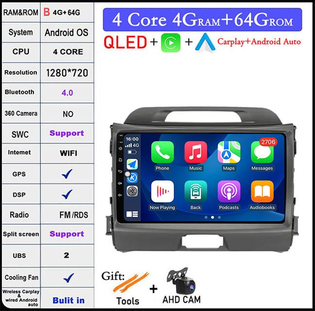 Android 14 For KIA Sportage 3 2010 2011 2012 2013 2014 2015 2016  9" Autoradio Car Radio Multimedia Player Navigation Video GPS