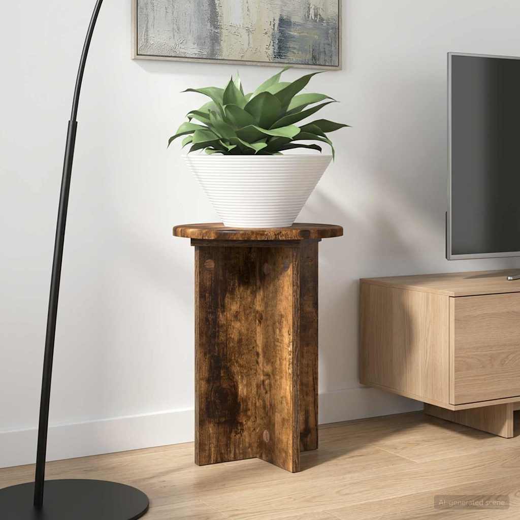 Plant Stand 2 pcs Smoked Oak Ø29.5 x 40 cm