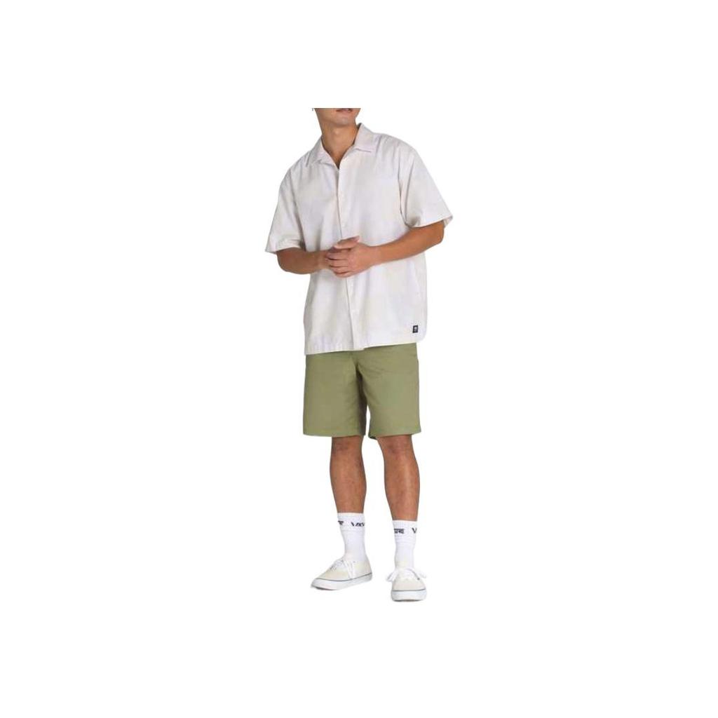 Vans Kessler Loose Flowing Elegant Fashion Short Sleeve Shirt Men Shirts White VN000M18E68