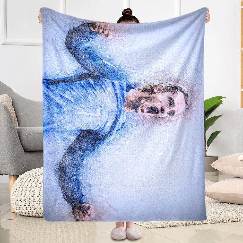 White Stripes Blanket Ultra-Soft Suitable for Picnics Office Chair Livingroom All-Season Use Playful Design Gift for Travel Home Birthdays