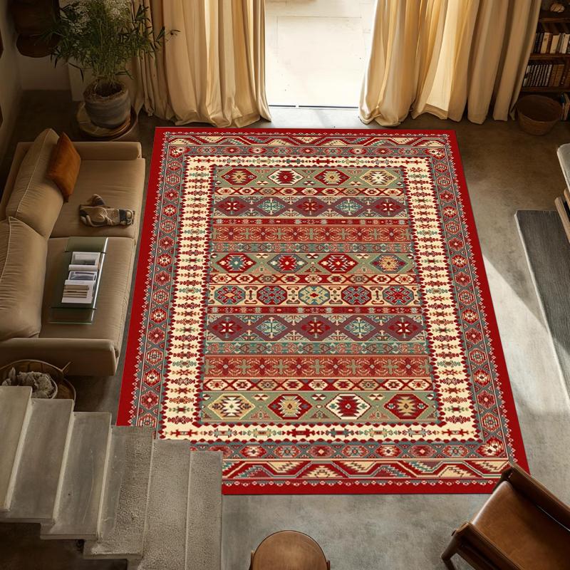 Roter Böhmischer Teppich im persischen Stil Luxuriöse große rutschfeste Matte Wohnzimmer und Schlafzimmer Heimdekoration Teppich