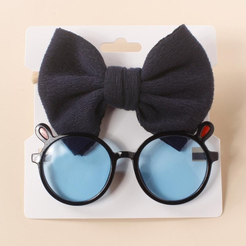 Baby Girls Headband Sunglasses Decor Kit Children Kids Supplies Seaside Beach- Accessories Bows Hair Band & Sunglasses