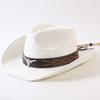 Beliebter europäischer und amerikanischer klassischer Strohgeflecht Western-Cowboyhut für Herren und Damen Outdoor-Mode OL-Stil Geflochtener Zylinder