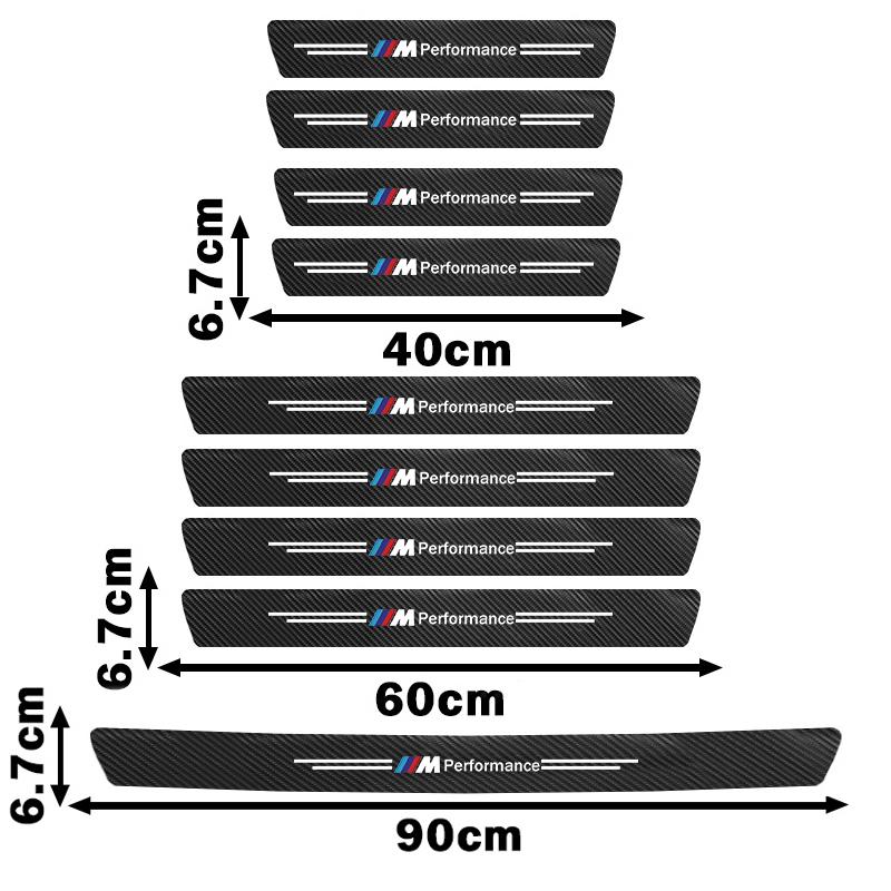 BLL1 Leather Car Door Decal Carbon Fiber Threshold Anti Scratch Sticker For BMW M Performance F30 F20 F10 F18 F06 M3 M5 F22 F01 X3 X4