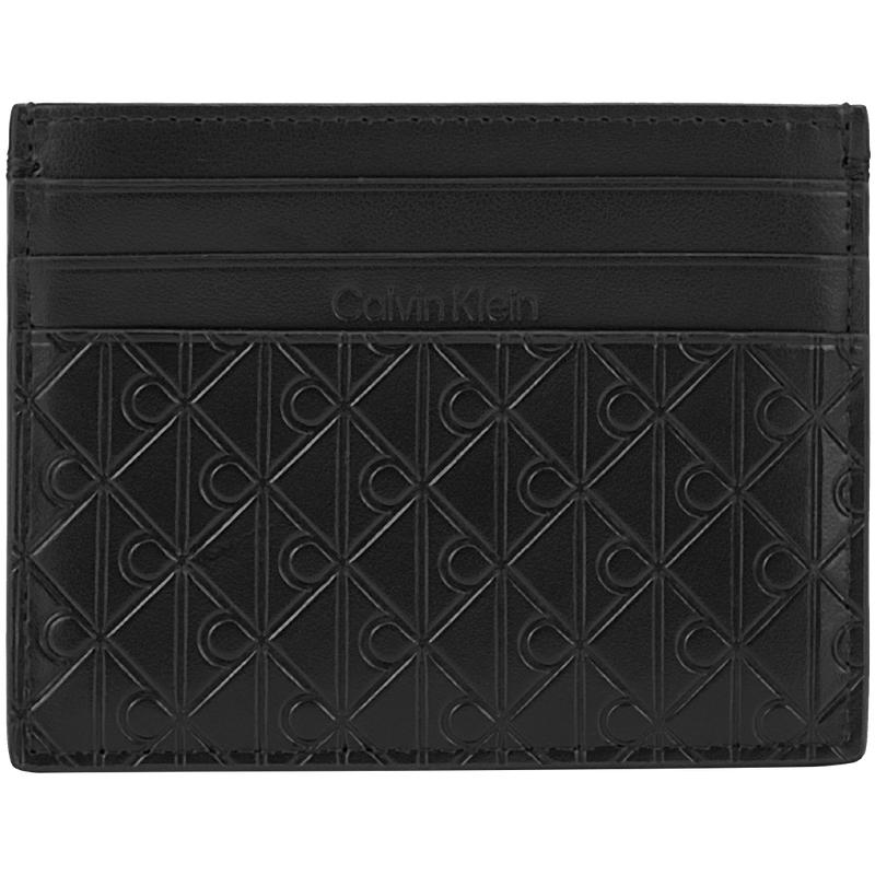 

Calvin Klein Monogram Embossed Business Casual Portable Leather Card Holder Men accessories Space-Black 4D1128G-UB1 Basic Set (Bag)