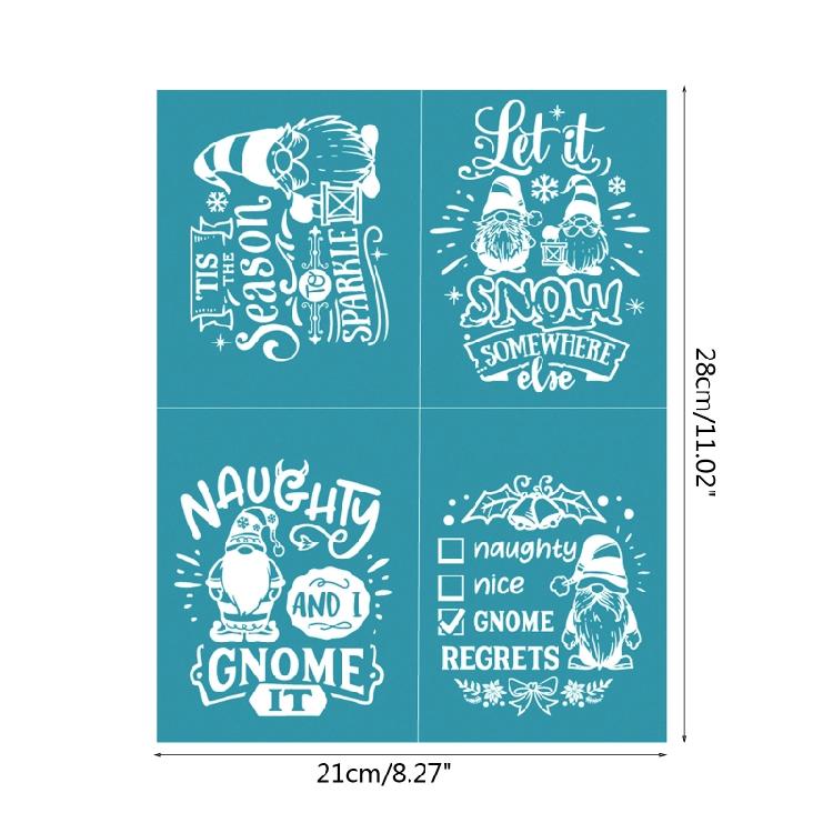 Naughty Gnome Self Adhesive  Snowflake Letters DIY T-Shirt Pillow Fabric Bags