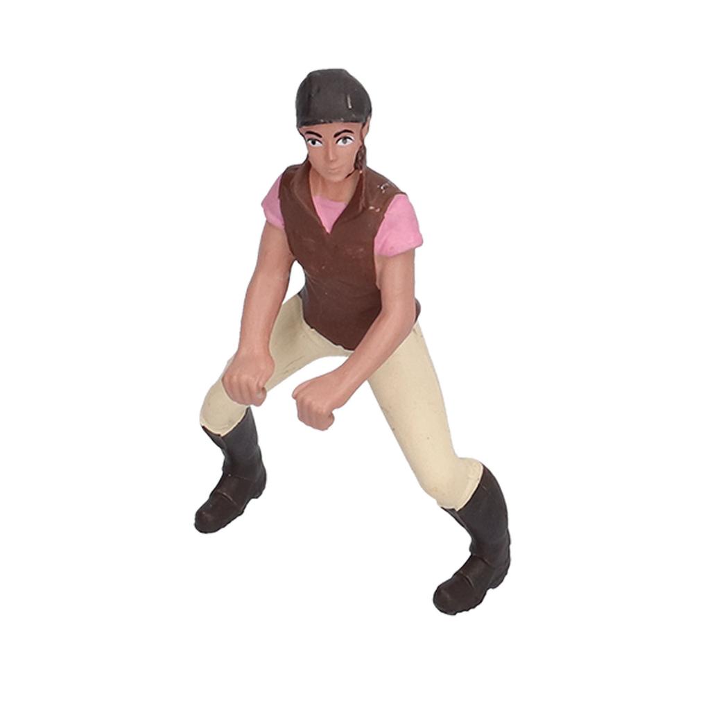 Horse Rodeo Figurine Children Kid Simulated Farm Horse Rider Model Toy Birthday Gift OrnamentPink Horseman