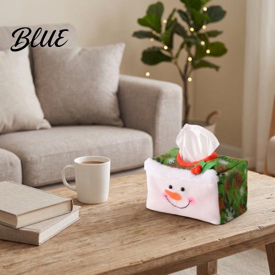 Cute Santa Face Cover Christmas Tissue Box Cover, Holiday Napkin Dispenser Sleeve, Non-Woven Fabric Party Decoration Holder for Home Office